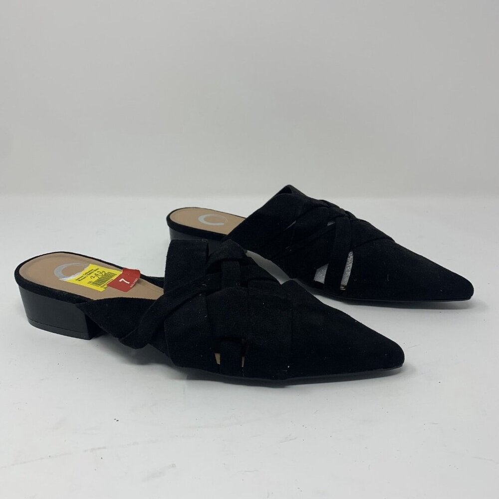 Journee Collection Kalida Mule Shoes Women Size 7 Black Pointed Toe Slip On 8095